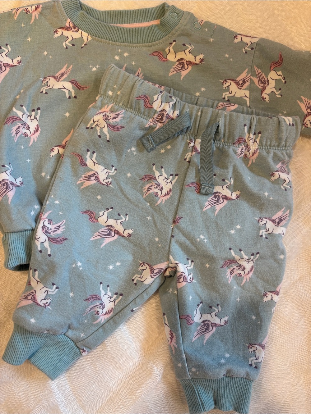 Tucker + Tate Sage Green Unicorn Print Kids Pajama Set